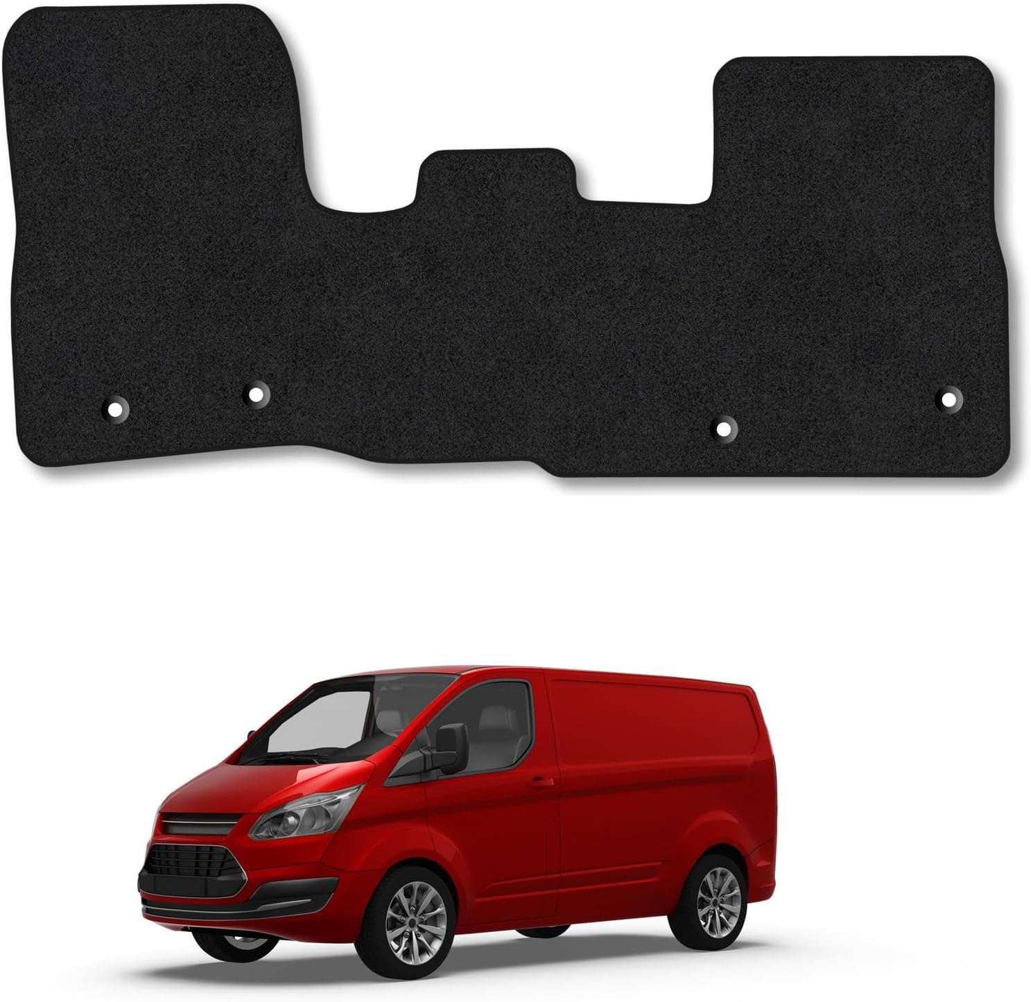 Ford Transit Custom (2013-2023) [Manual] Compatible Car Mats Accessories Carpet Tailored Fit Black Trim Full Coverage Accessory Van Mats Water-Resistant Anti Slip Full Coverage Hand-Finished with Clip