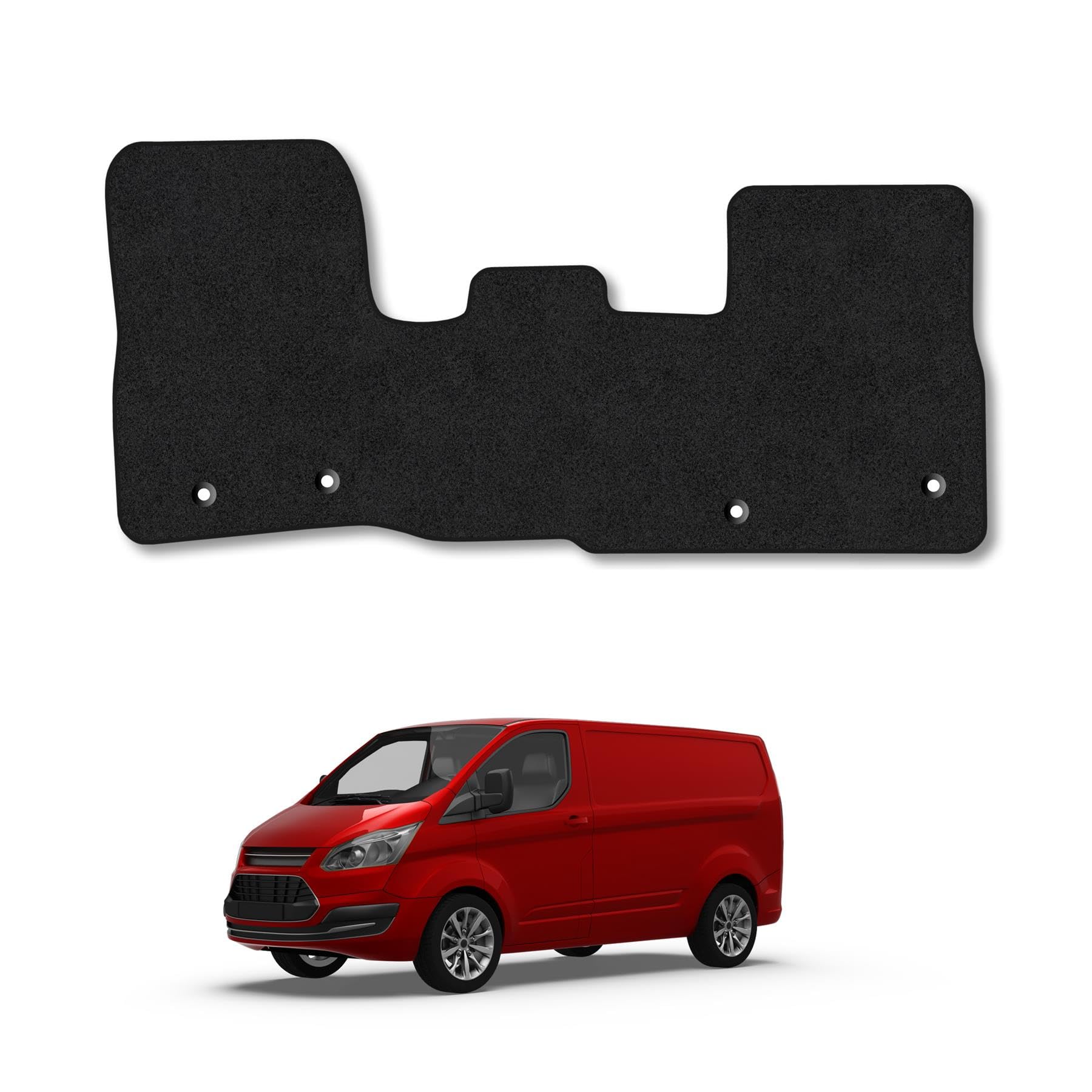 Ford Transit Custom (2013-2023) [Manual] Compatible Car Mats Accessories Carpet Tailored Fit Black Trim Full Coverage Accessory Van Mats Water-Resistant Anti Slip Full Coverage Hand-Finished with Clip
