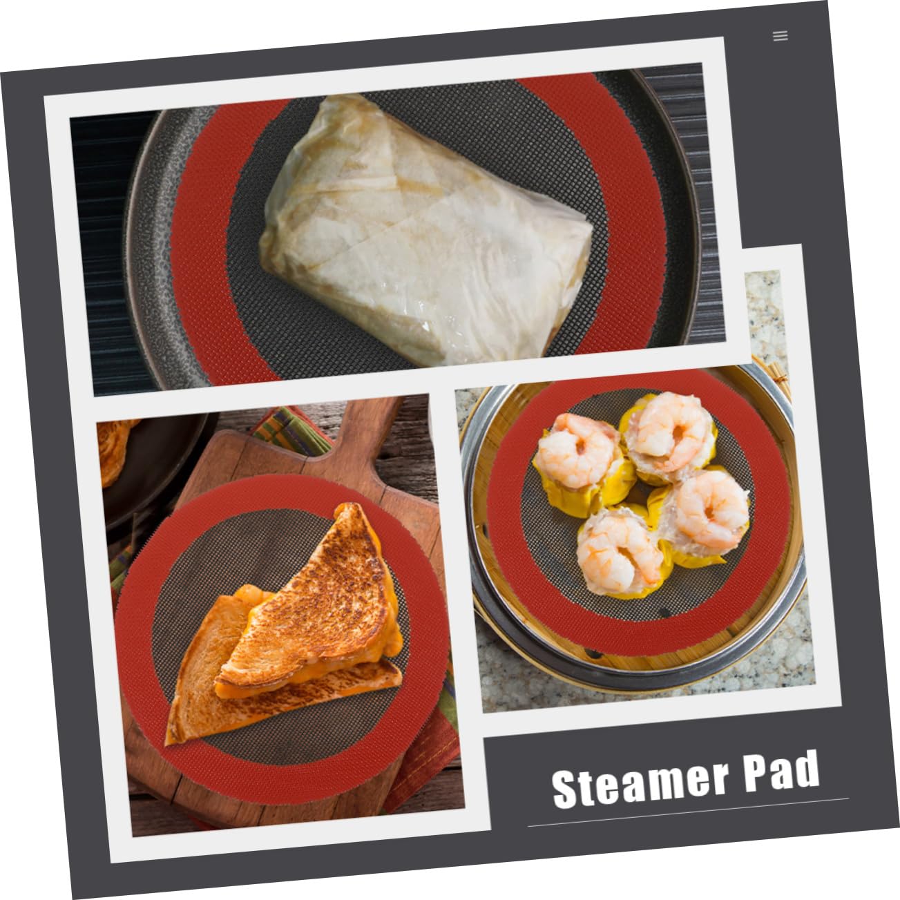 DECHOUS 2pcs Reusable Air Fryer Baking Mats Practical Kitchen Accessories Non-stick Steamer Pads for Even Heat Distribution Easy to Clean for Breads Dumplings