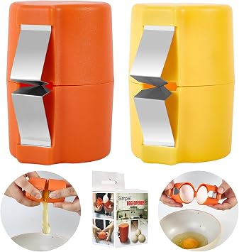 Egg Shell Opener, 2025 Upgraded Stainless Steel Egg Cracker Tool, Egg Topper Cutter Tool, Ideal for Raw Eggs, Handheld, Convenient for Home & Camping, Kitchen Gadgets Yellow