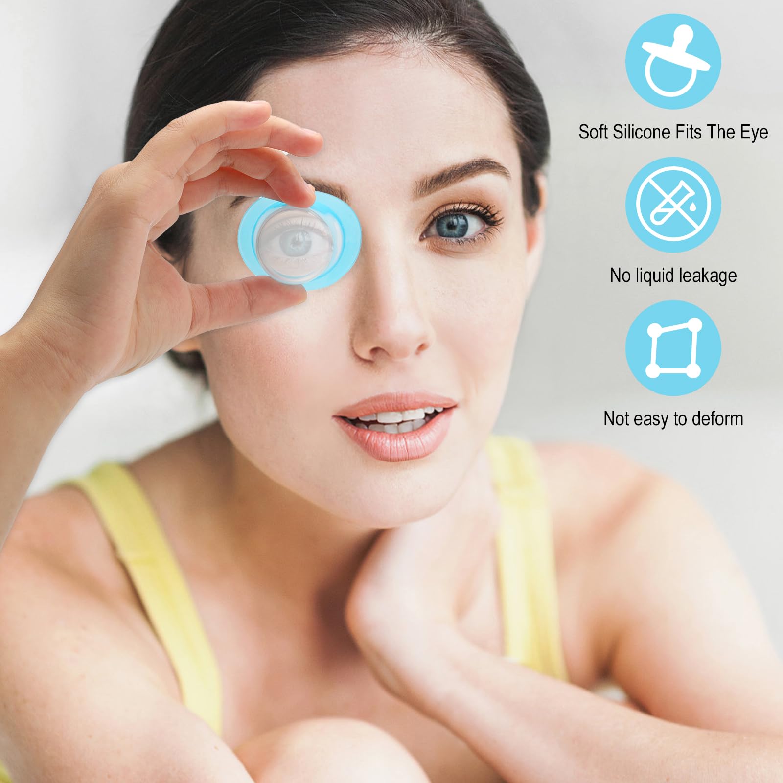 APOMOONS 2 Pezzi Tazza da Bagno per Occhi in Silicone, 10 ml Lavaggio Oculare Riutilizzabile, Portatile Lavaocchi, Strumento per la Cura Degli Occhi, Blu, Rosa