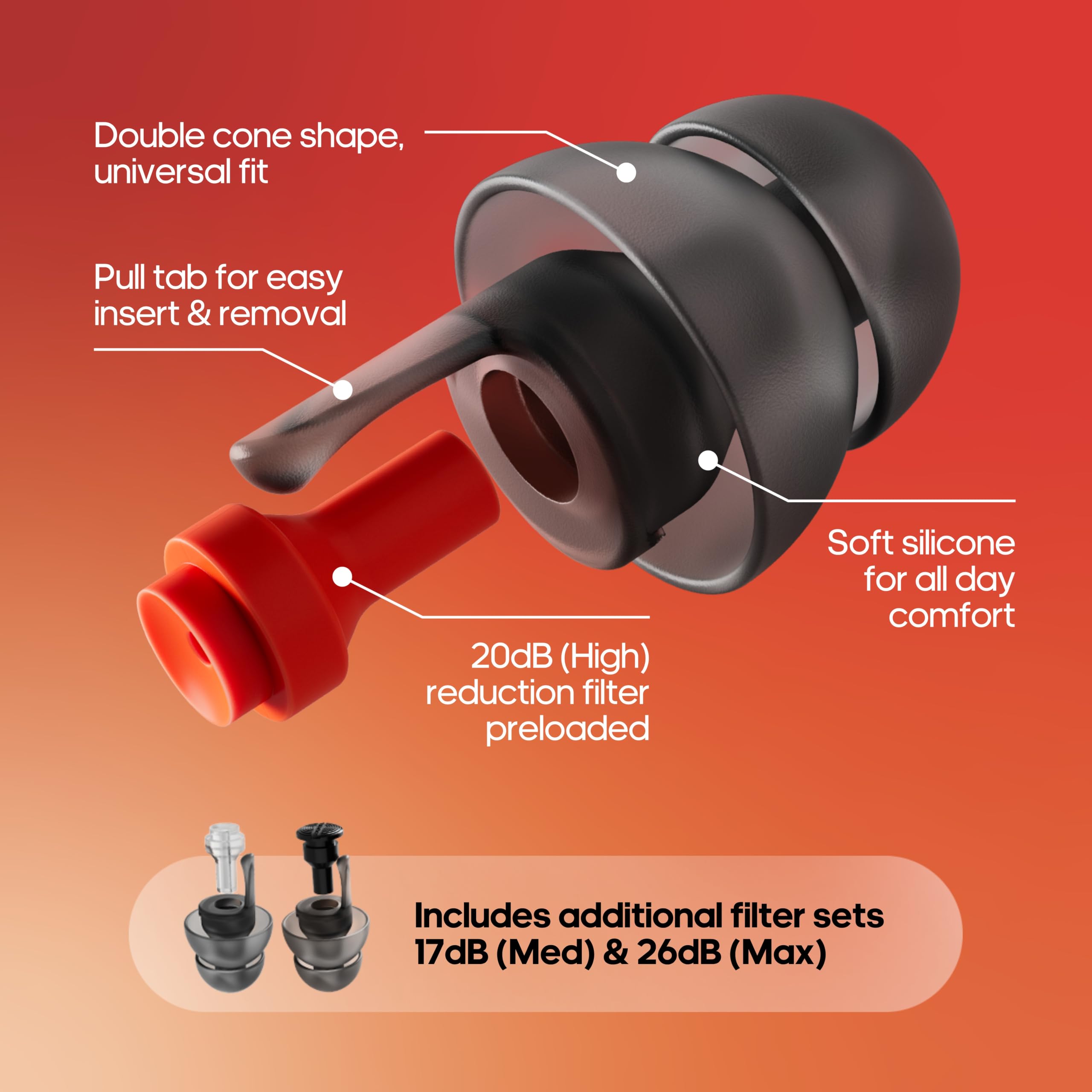 EarPeace Moto Earplugs - Reduce Motorcycle Noise -2