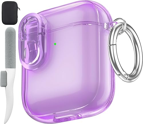Valkit Funda transparente compatible con kit de limpieza y bloqueo, funda de TPU suave para Airpods 21 generación, funda protectora transparente a