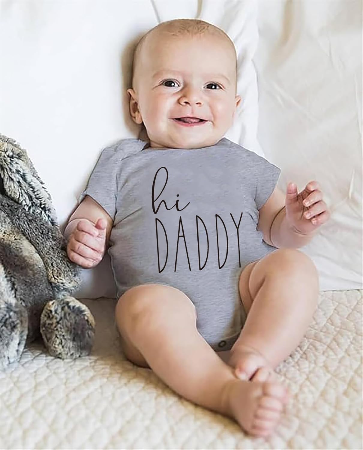 I Love My Daddy Baby Bodysuit Pregnancy Announcement Short Sleeve Newborn Outfits Infant Romper - Image 2