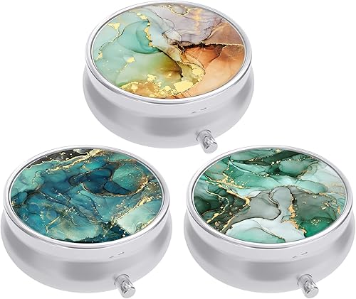 Paquete de 3 pastilleros, pequeño pastillero para bolso y bolsillo, lindo organizador de medicamentos, pastillero portátil para guardar vitaminas,