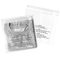 Vista 10 de 100 bolsas autoselladas de 1/16 de pulgada, bolsas de plástico transparente con aviso de asfixia, para impresiones, fotos, documentos, ropa