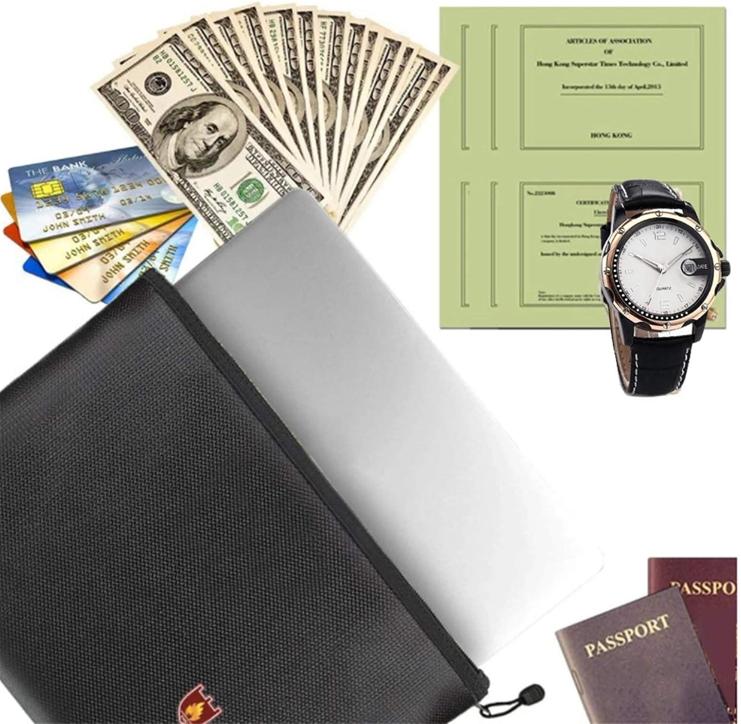 耐火ドキュメントバッグ 耐火防水文書封筒ファイルフォルダ現金ポーチLipo Safe Bag 耐火ポーチ (色 : Black, S  耐火防水ドキュメント封筒ファイルフォルダー現金ポーチポータブル耐火マネーバッグ安全バッグホームオフィス S/M/L - AliExpress