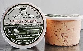Sweet Grass Pimento Cheese, Foodservice, 2 Tubs of 4 Pounds Each, 8 Pounds Case, Creamy and Smoky, Made with Thomasville Tomme