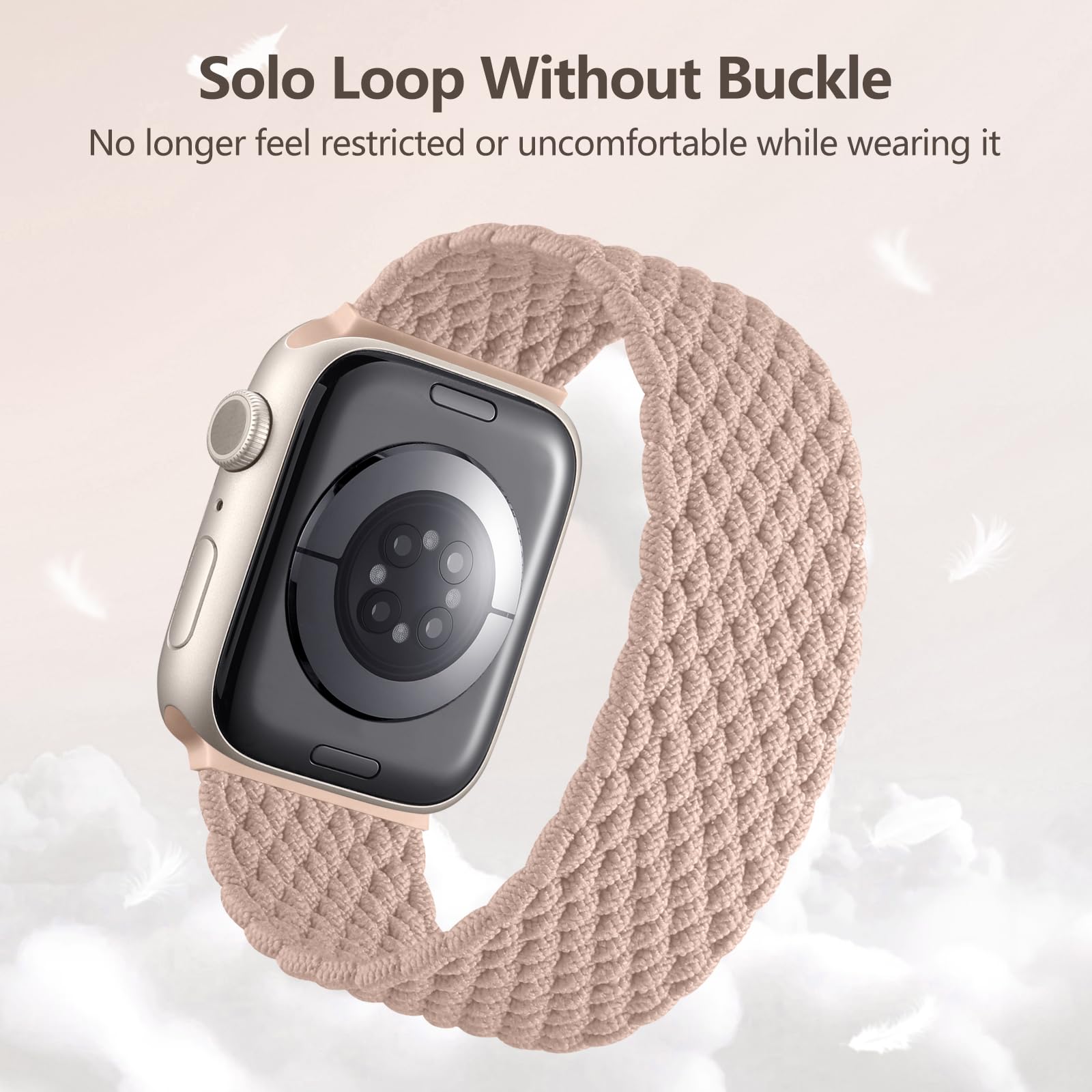 Maledan Intrecciato Cinturini Compatibili con Cinturino Apple Watch 40mm 41mm 38mm per Donna Uomo, Cinturini sportiva elastica regolabile per iWatch SE Series 9 8 7 6 5 4 3 2 1 Ultra, Rosa