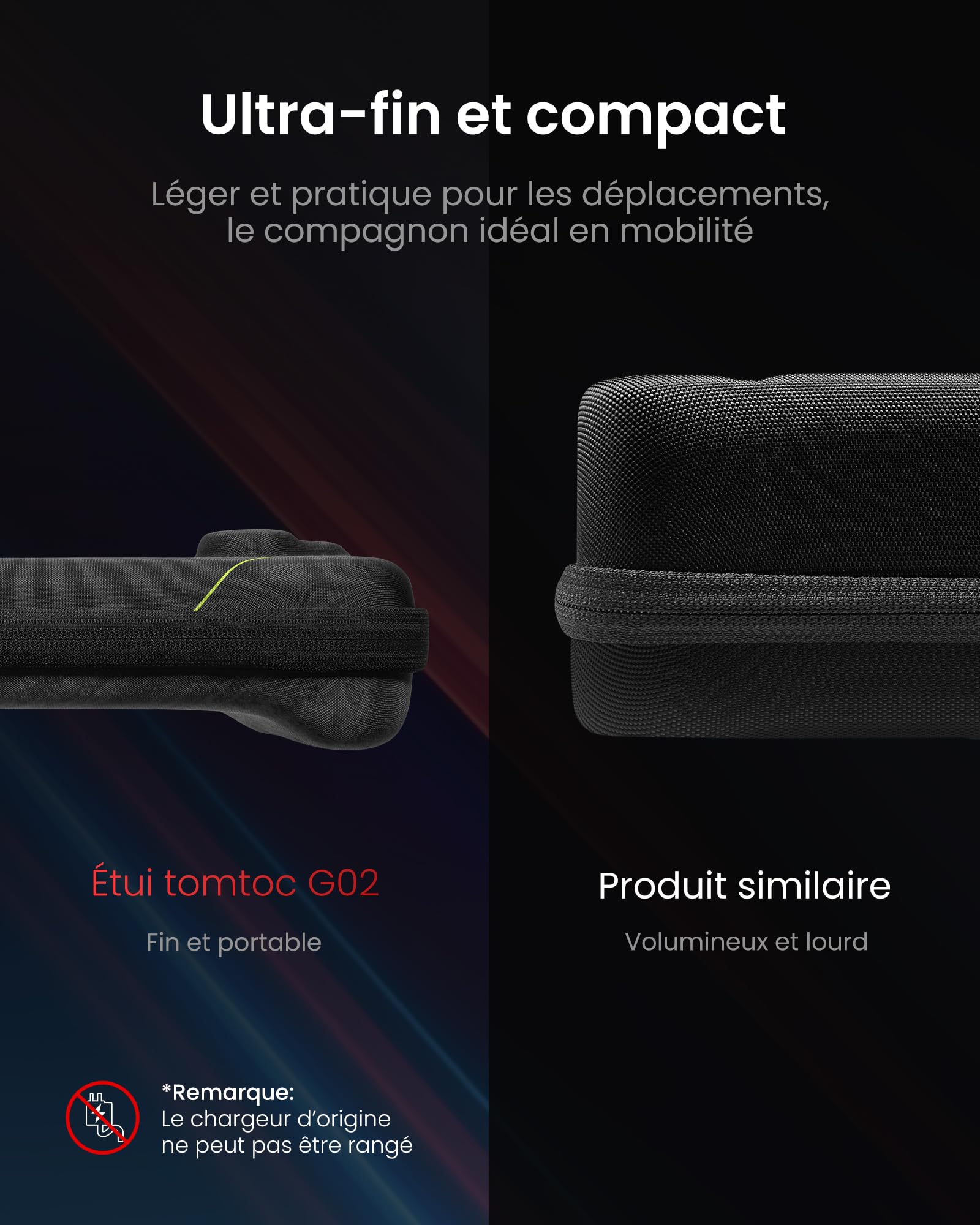 tomtoc Étui de Transport Compatible avec ASUS ROG Xbox Ally / Xbox Ally X 2025, Slim Housse de Protection, Sac Rigide Portable, Case Léger pour Le Voyage, Cadeau Noël