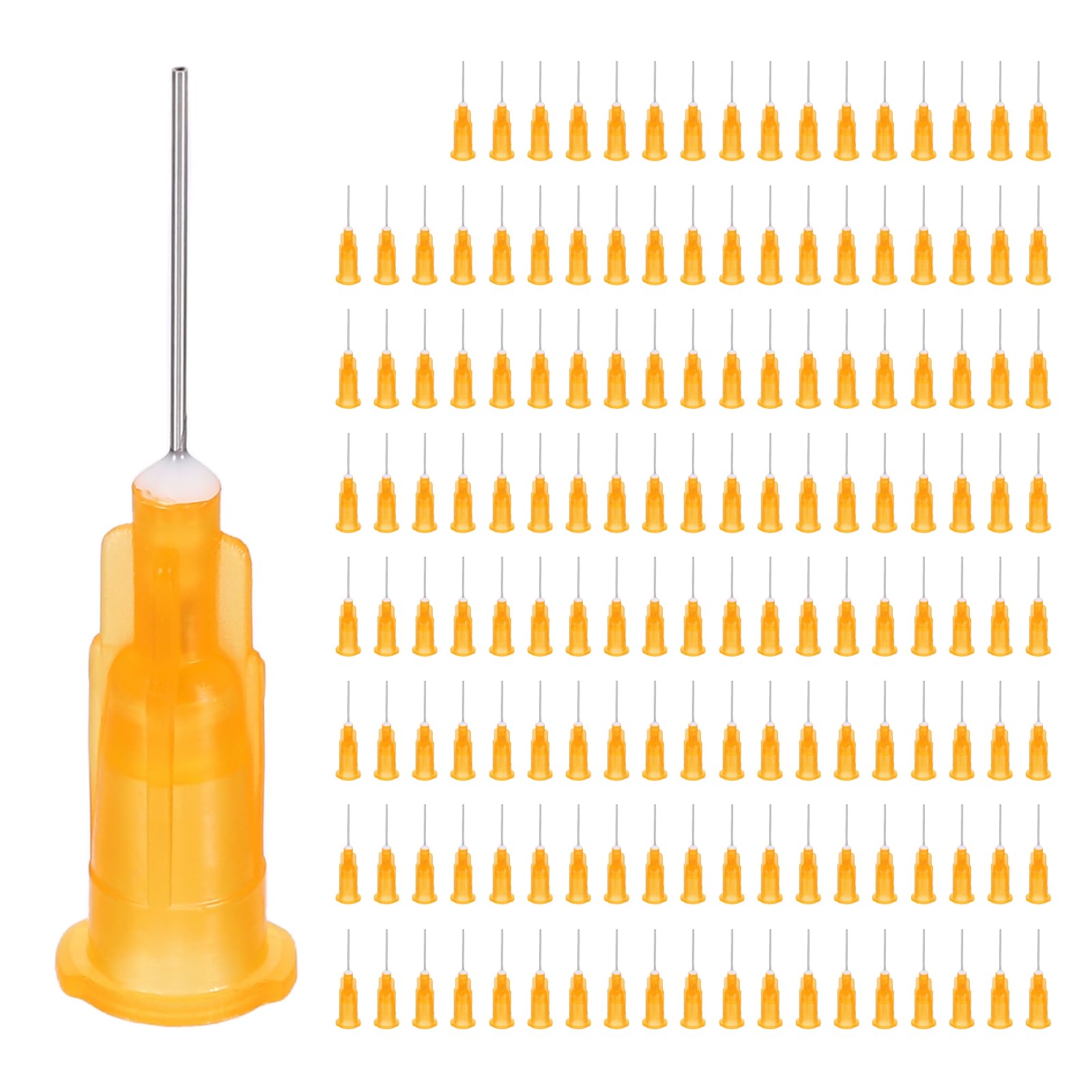 uxcell Agujas dispensadoras de punta roma, 150 unidades de 0.5 pulgadas, 25 g, dispensador de líquido de punta de aguja de acero inoxidable para aplicador de aceite industrial o pegamento, color