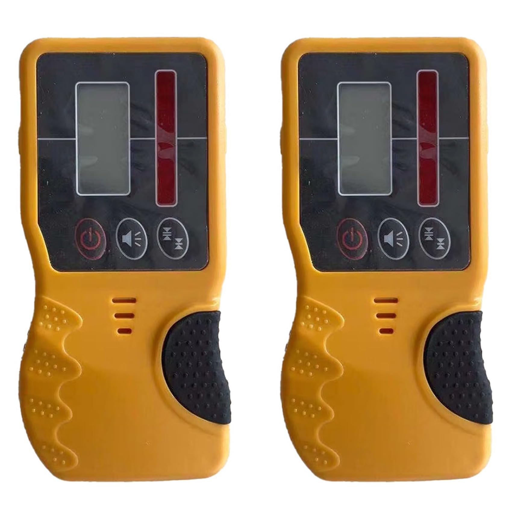 2 receptores láser rotativos autonivelantes para exteriores, detector de nivel de burbuja láser rotativo con abrazadera resistente, luz roja