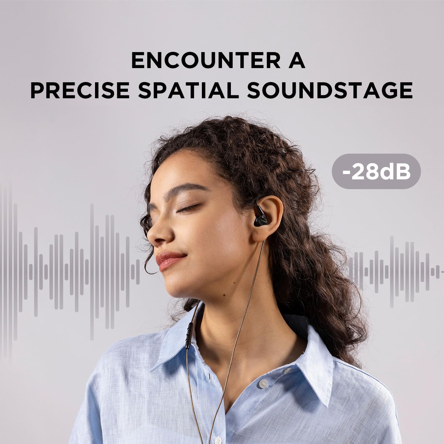 1MORE Penta Écouteurs intra-auriculaires certifiés haute résolution HiFi filaire IEM, connecteur MMCX amovible, microphone MEMS et contrôle 3 en 1, pour smartphones/PC/tablette