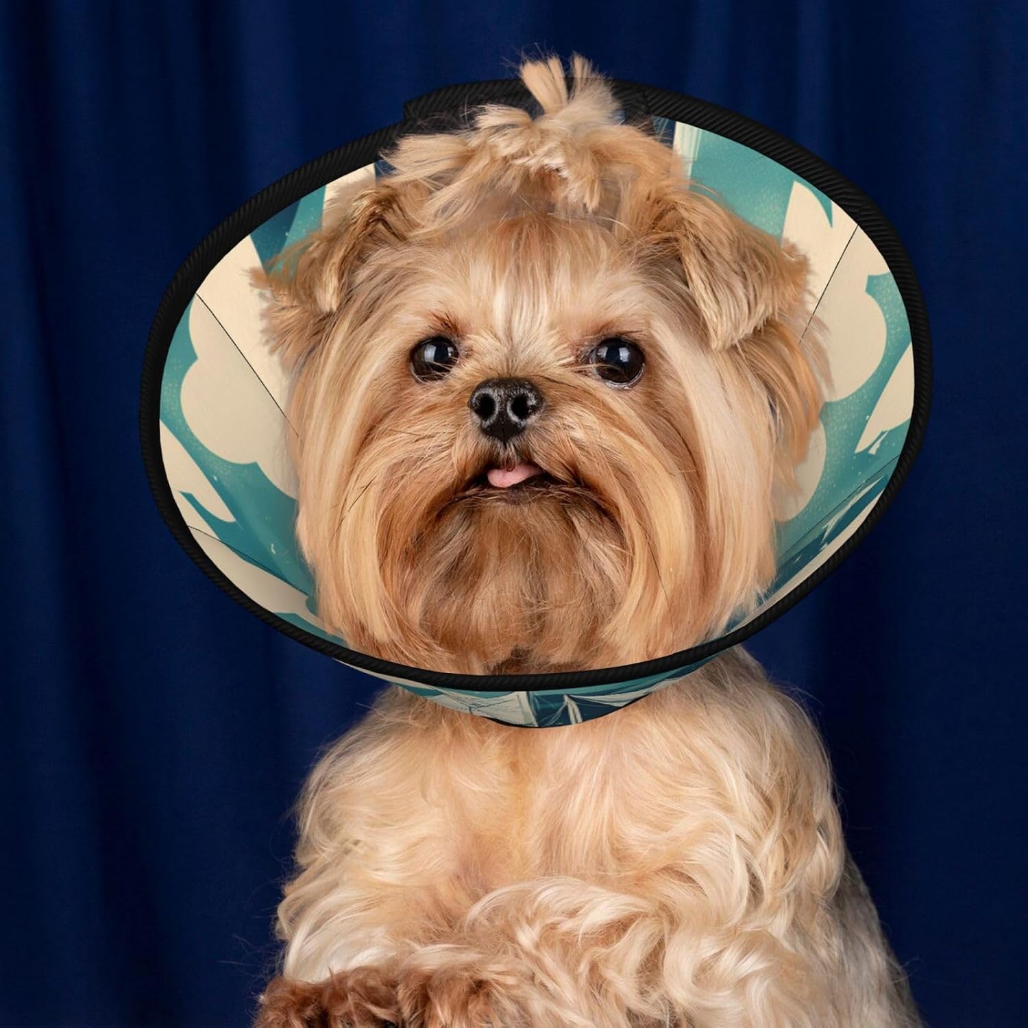 Ocean Sailboat Print Cat Cone Collar, Adjustable Elizabethan Collar, Soft Dog Recovery Collars, for Small Large Cats