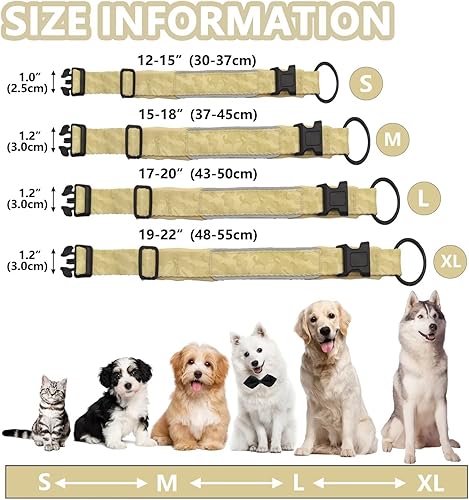 Miniatura 2 de Airtag - Collar de perro para perros grandes, hembras y machos, collar de perro amarillo AirTag reflectante acolchado cómodo duradero resistente con