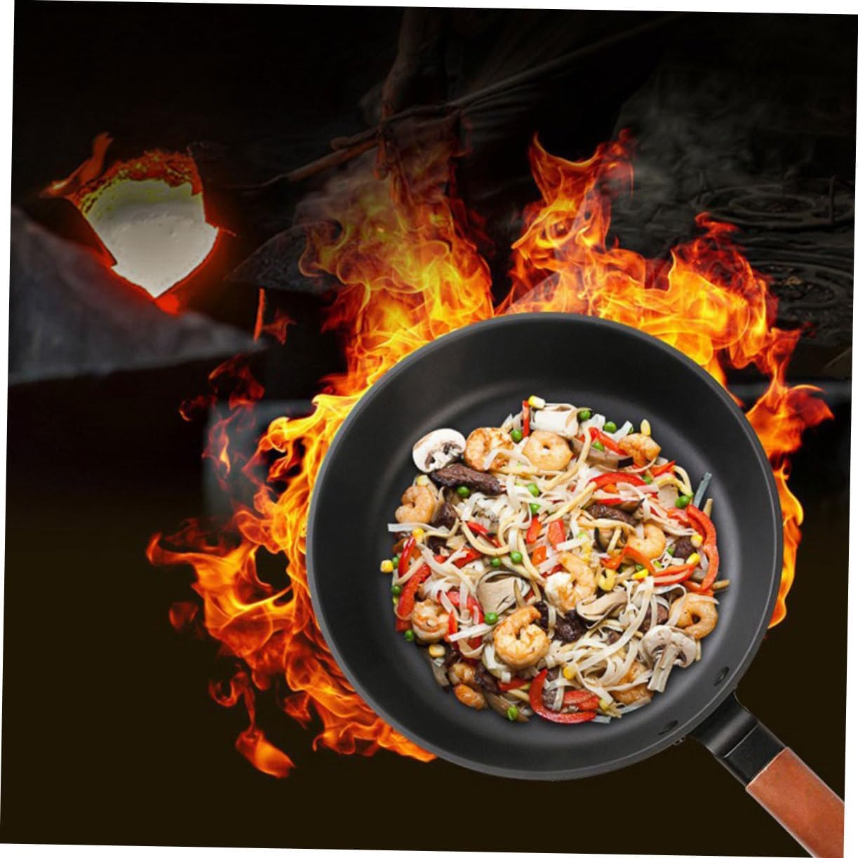 Non-stick Frying Pan for Gas and Induction Cookers Uncoated and Steak Pan Easy to Clean Cookware for Bbq and Fried Foods