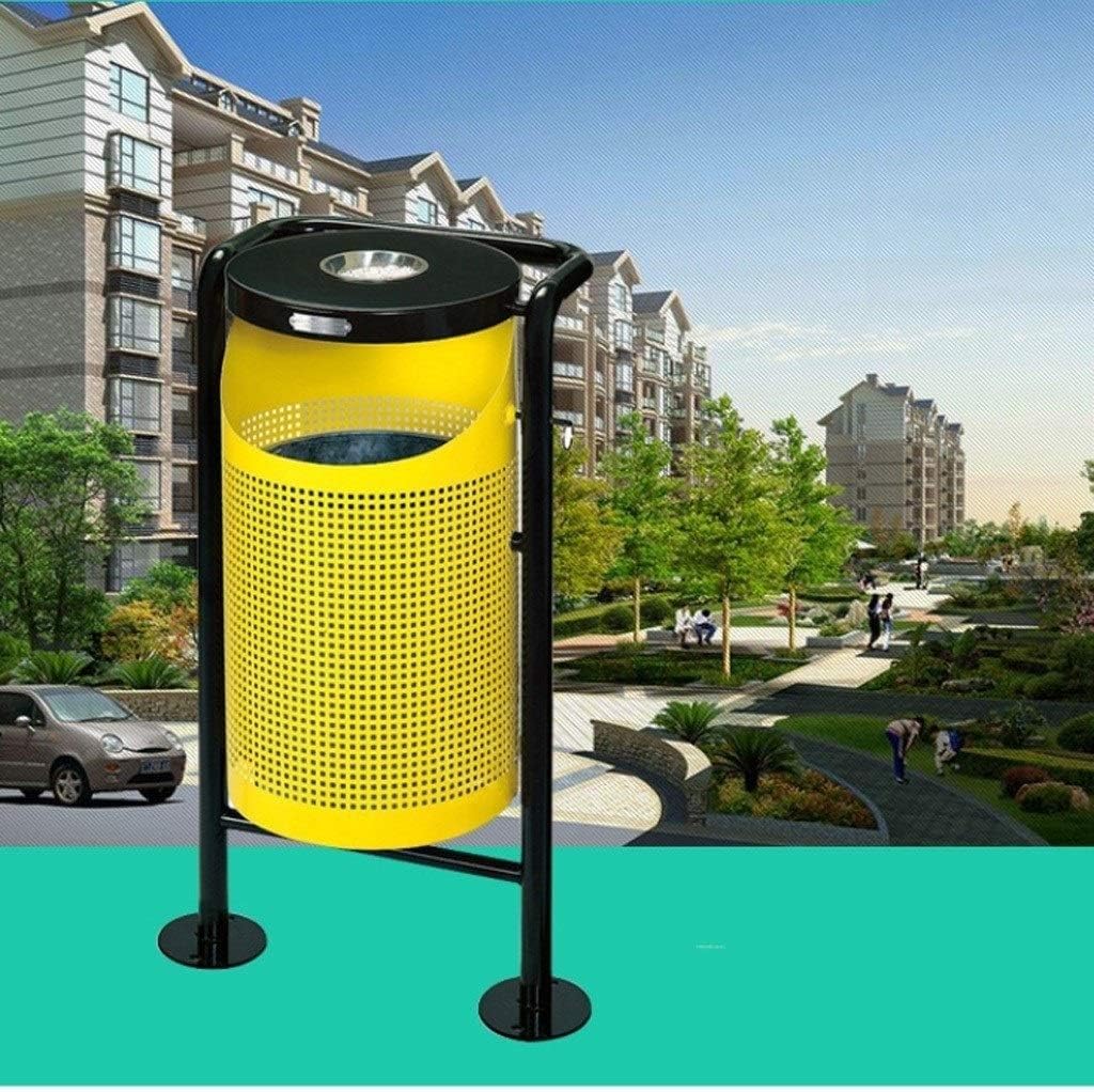 Waste Bins,Outdoor Ashtray Indoor and Outdoor Trash Cans Outdoor Trash Can Street Park Garbage Storage Bin with Ashtray Simple Outdoor Recyclibin