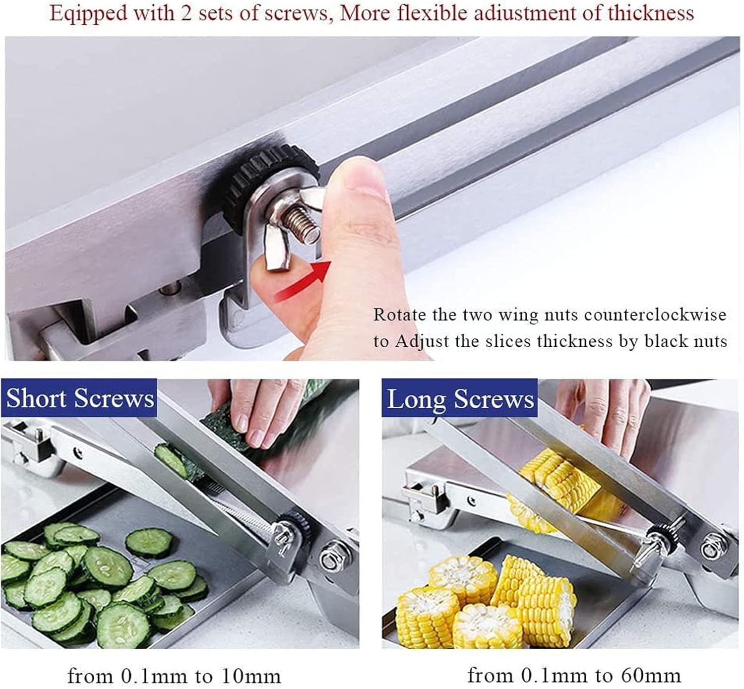 Frozen Meat Slicer, Manual Meat Slicing Machine, Mutton Roll Food Slicer Stainless Steel Adjustable Thickness Slicer,for Freezing Beef And Mutton Vegetables Cheese