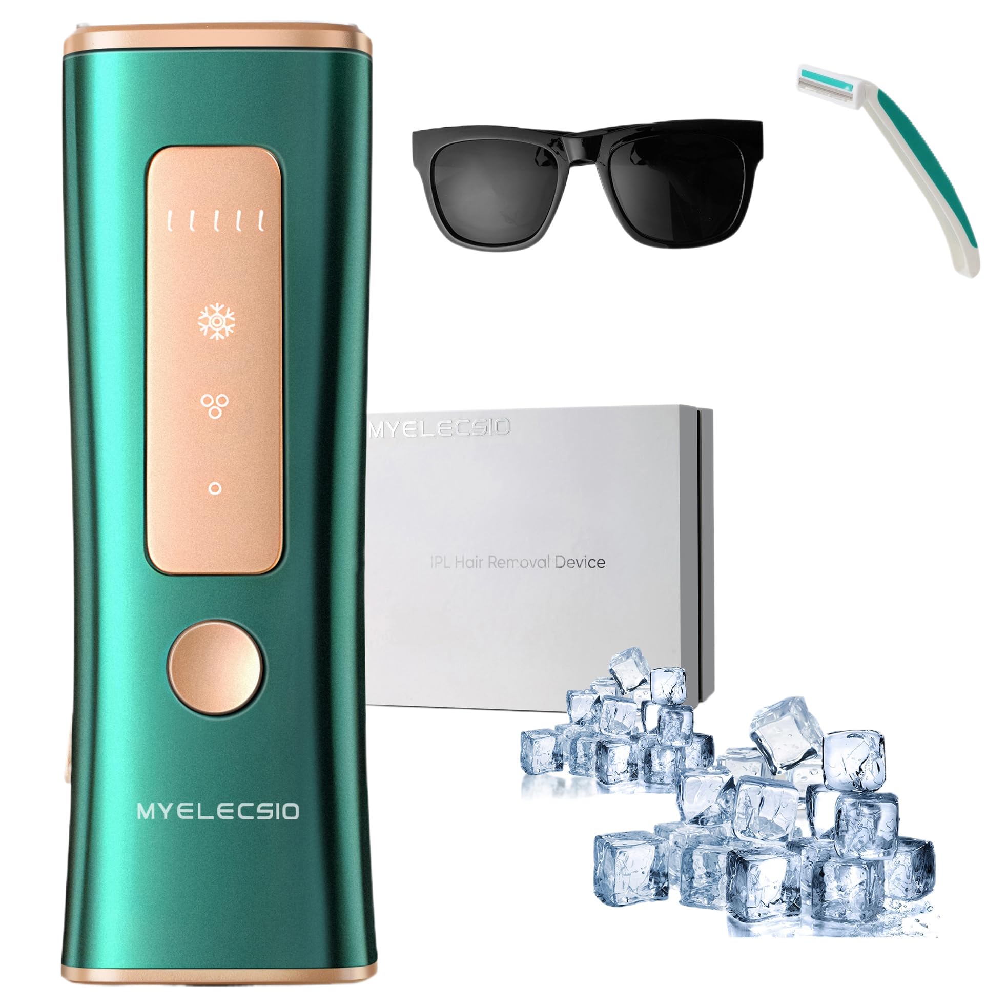 Laser Hair Removal, IPL Hair Removal Device with Cooling Function, Safe, Long-lasting and Virtually Painless Treatment, Unlimited Flashes at Home Use