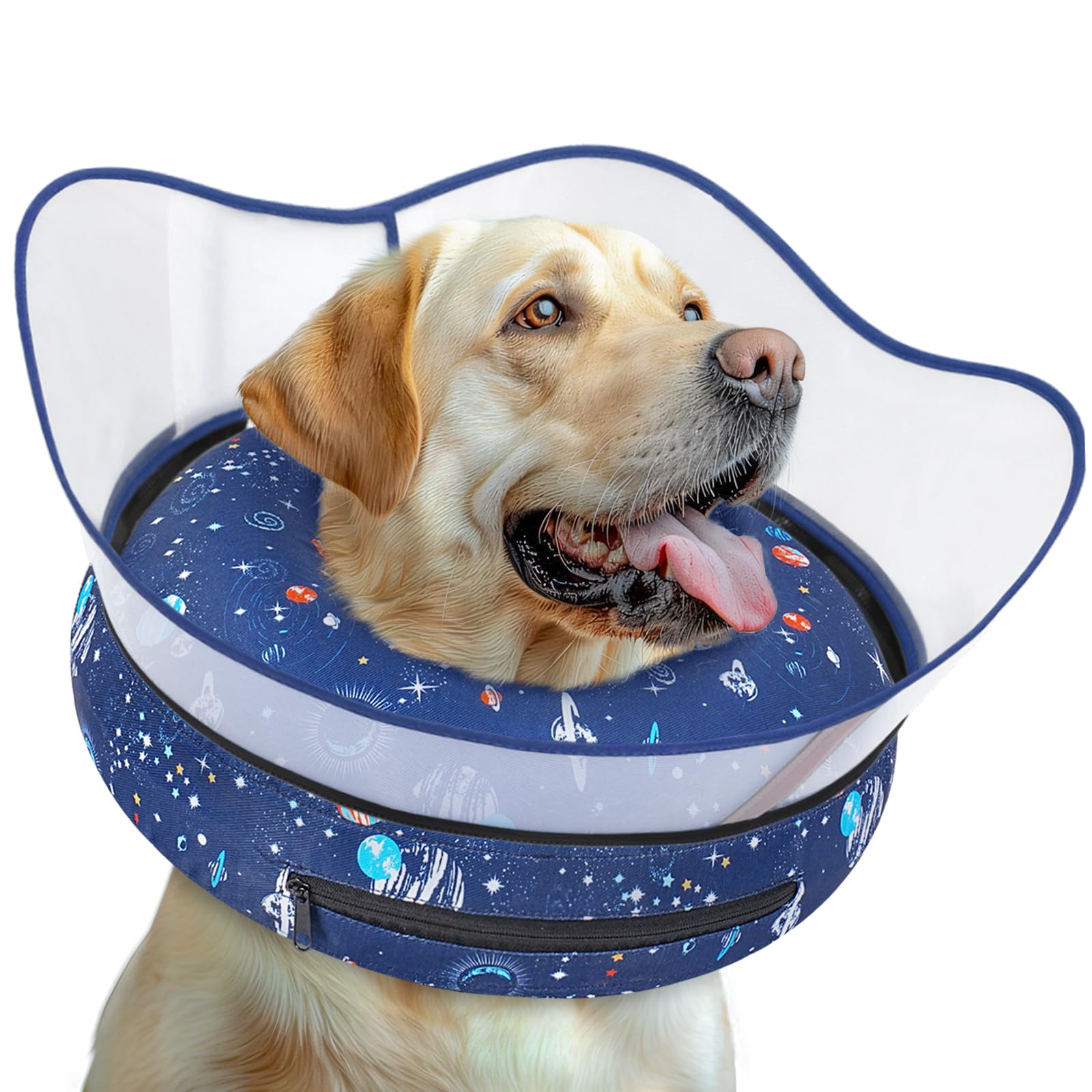 Photo 1 of Toptakeit Elevated Inflatable Dog Cone Collar to Stop Licking, Doggie Donut Collar After Surgery, Soft Dog Cone Alternative for Small Medium Large Dogs