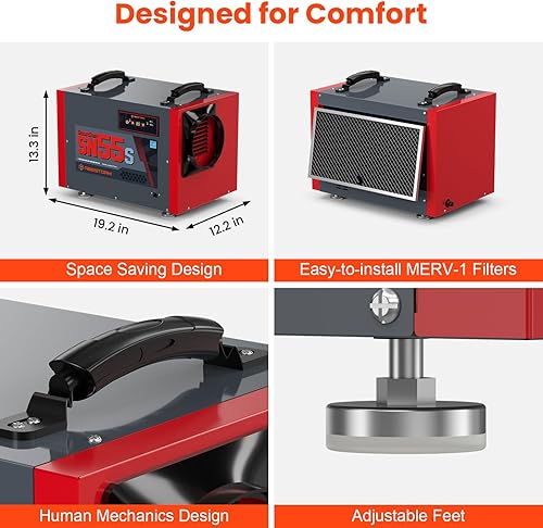 Miniatura 2 de Abestorm Deshumidificador de espacio de arrastre, 120 pinta controla deshumidificadores comerciales con manguera de drenaje para sótano,