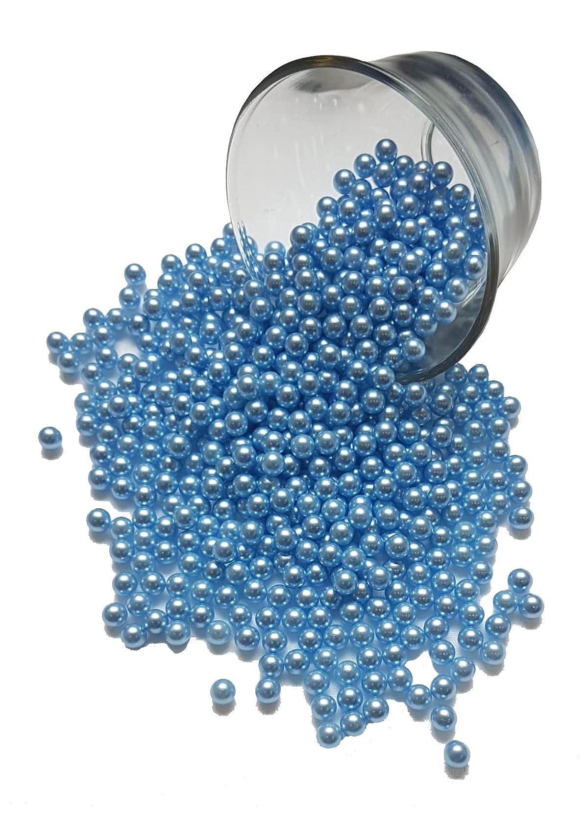 Luster Faux Pearl Beads - No-Hole Round Acrylic Beads for Vase Fillers Table Scatter, Wedding & Party Decoration (1000pcs) (Baby Blue)