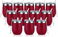 Vista 13 de Lifecapido Paquete de 4 copas de vino de acero inoxidable de 12 onzas sin tallo, vaso de vino aislado, vasos de vino de acero inoxidable con tapas