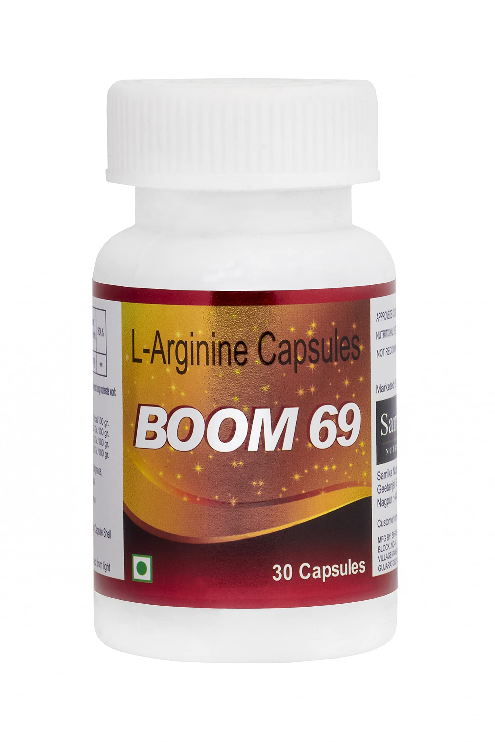 Samika Nutricare BOOM 69 L- Arginine | Nutritional Dietary Supplement for Athletes | Veg | 30 Capsule (500 Mg) (B0B5MZXFQ9) Amazon Price History, Amazon Price Tracker