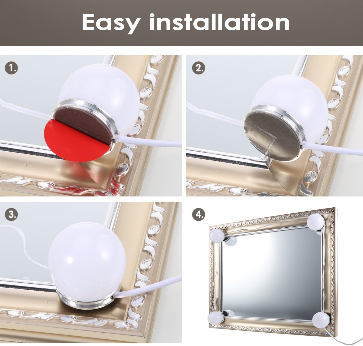 60% Off Discount Vanity Lights for Mirror, Greenclick Hollywood Vanity Mirror Lights with 8 Dimmable Bulbs, Makeup Mirror with Lights for Cosmetic Bathroom Dressing Room Vanity Table (Mirror Not Include) Review Discount Vanity Lights for Mirror, Greenclick Hollywood Vanity Mirror Lights with 8 Dimmable Bulbs, Makeup Mirror with Lights for Cosmetic Bathroom Dressing Room Vanity Table (Mirror Not Include)