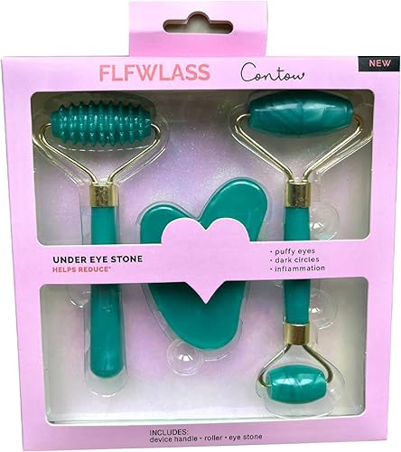 Miniatura 6 de Juego de 3 unidades de masajeador de rodillo de resina para cara y cuerpo Gua Sha, masajeador facial, rojo