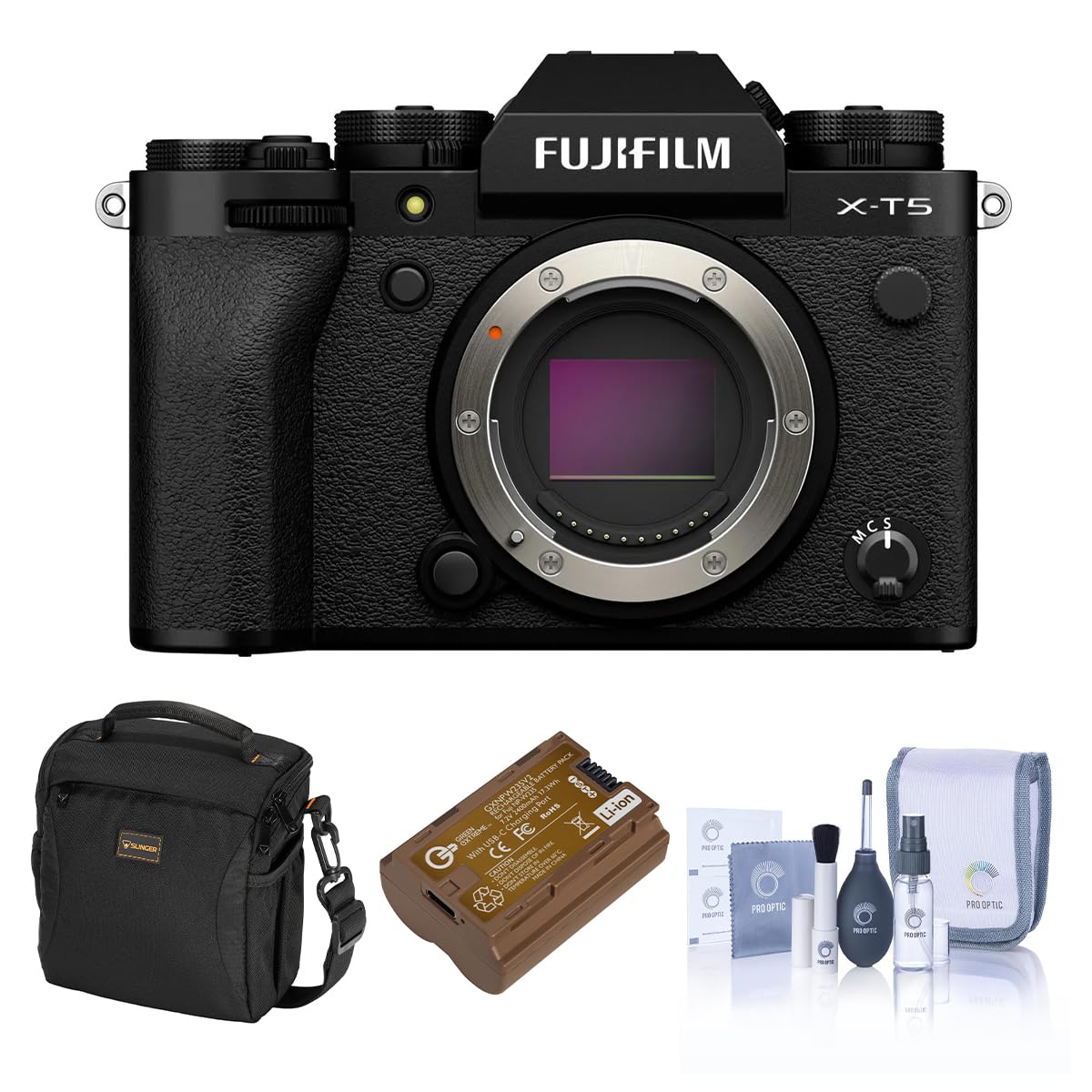 FUJIFILM X-T5 レンズ、バッテリー、SDカード、ストラップ付 Amazon | Fujifilm ミラーレスカメラ X-T5 ブラック バンドル 128GB SD