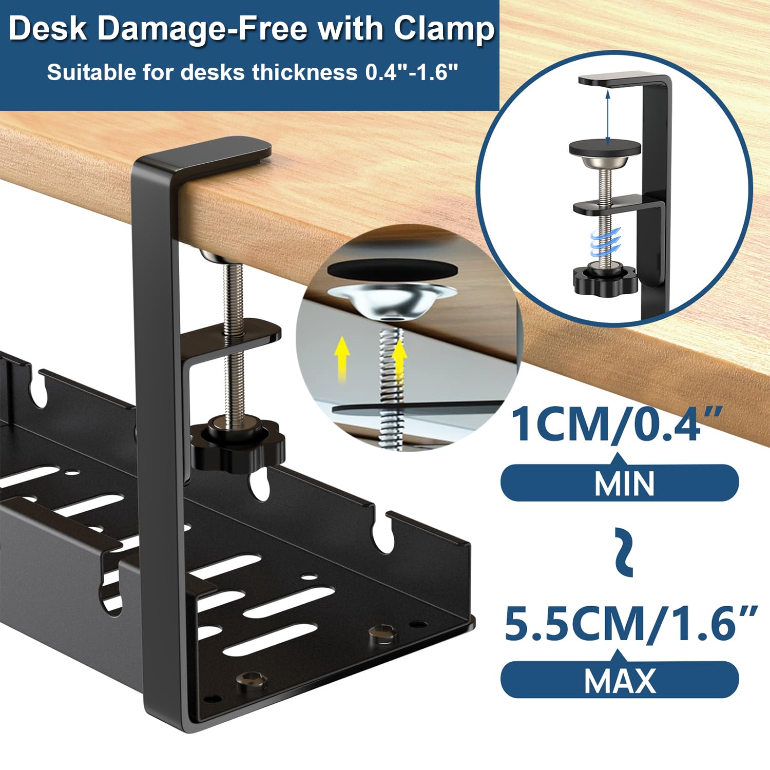 Under Desk Storage Under Desk Cable Management Tray - Wire Organizer ...