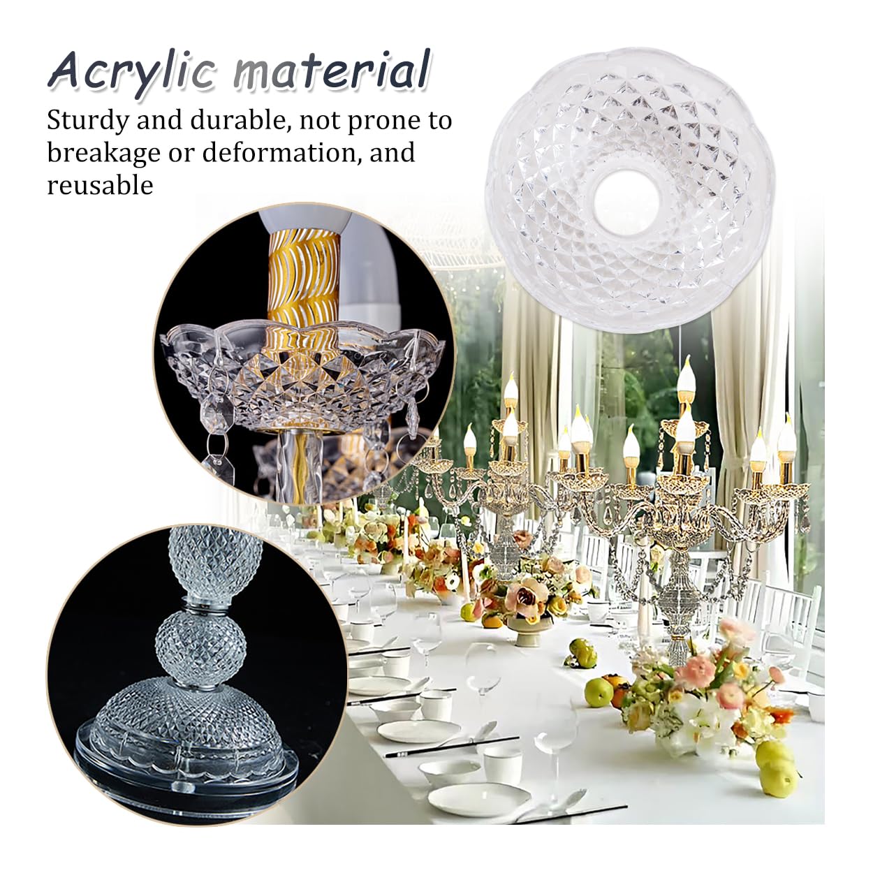 Best Bobeches for Chandeliers in 2026: Vetted Picks 2 ZORZA 12Pcs Elegant 4 Inch Acrylic Bobeche Candle Drip Protectors Decorative Cha — product photo