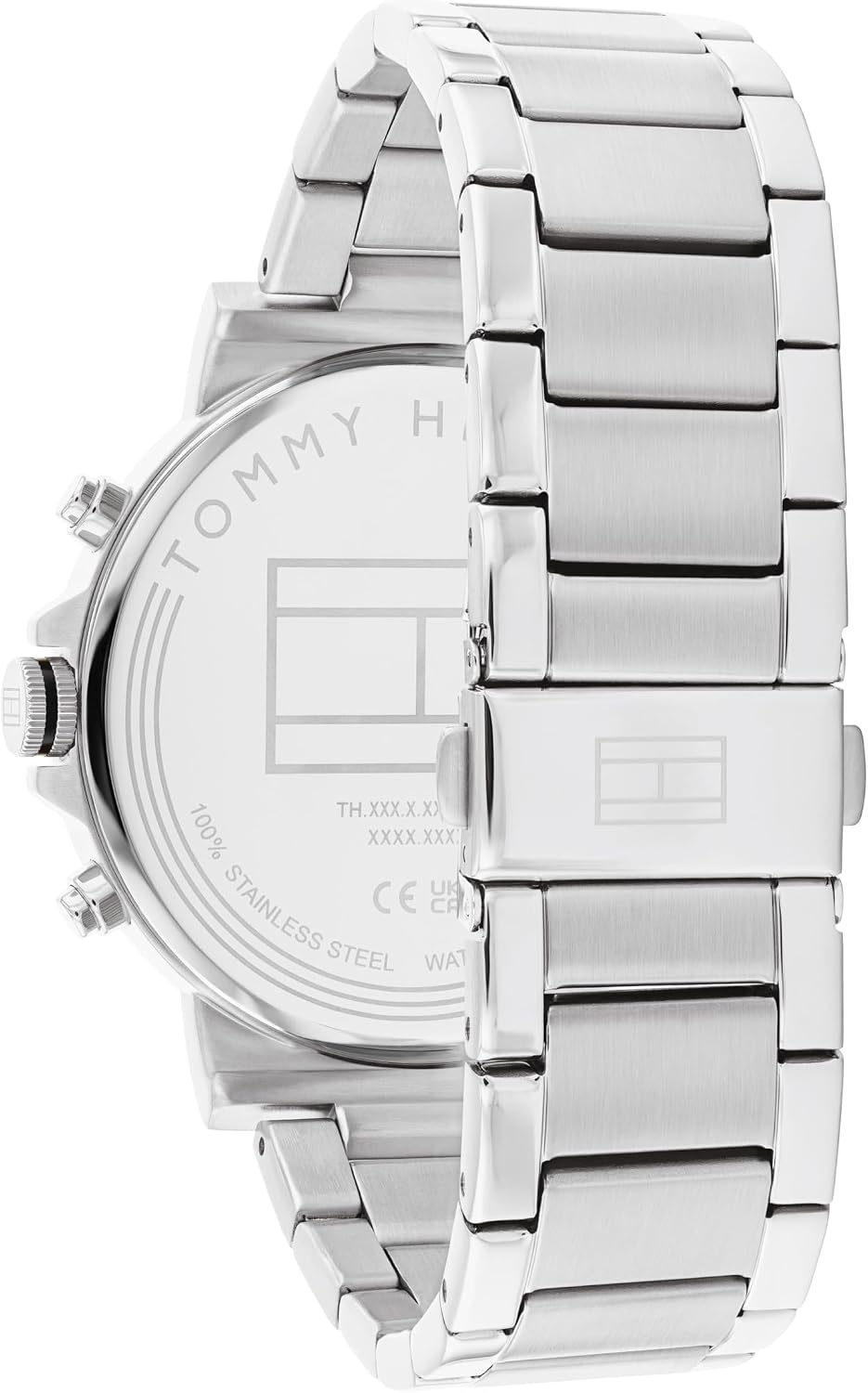 Tommy Hilfiger Men's Watch – 44 mm Quartz Multifunction Stainless Steel Case and Link Bracelet, CD-Textured Matte Sunray Dial, Diamond-Cut Sub-Dials – Classic Everyday Dress Watch