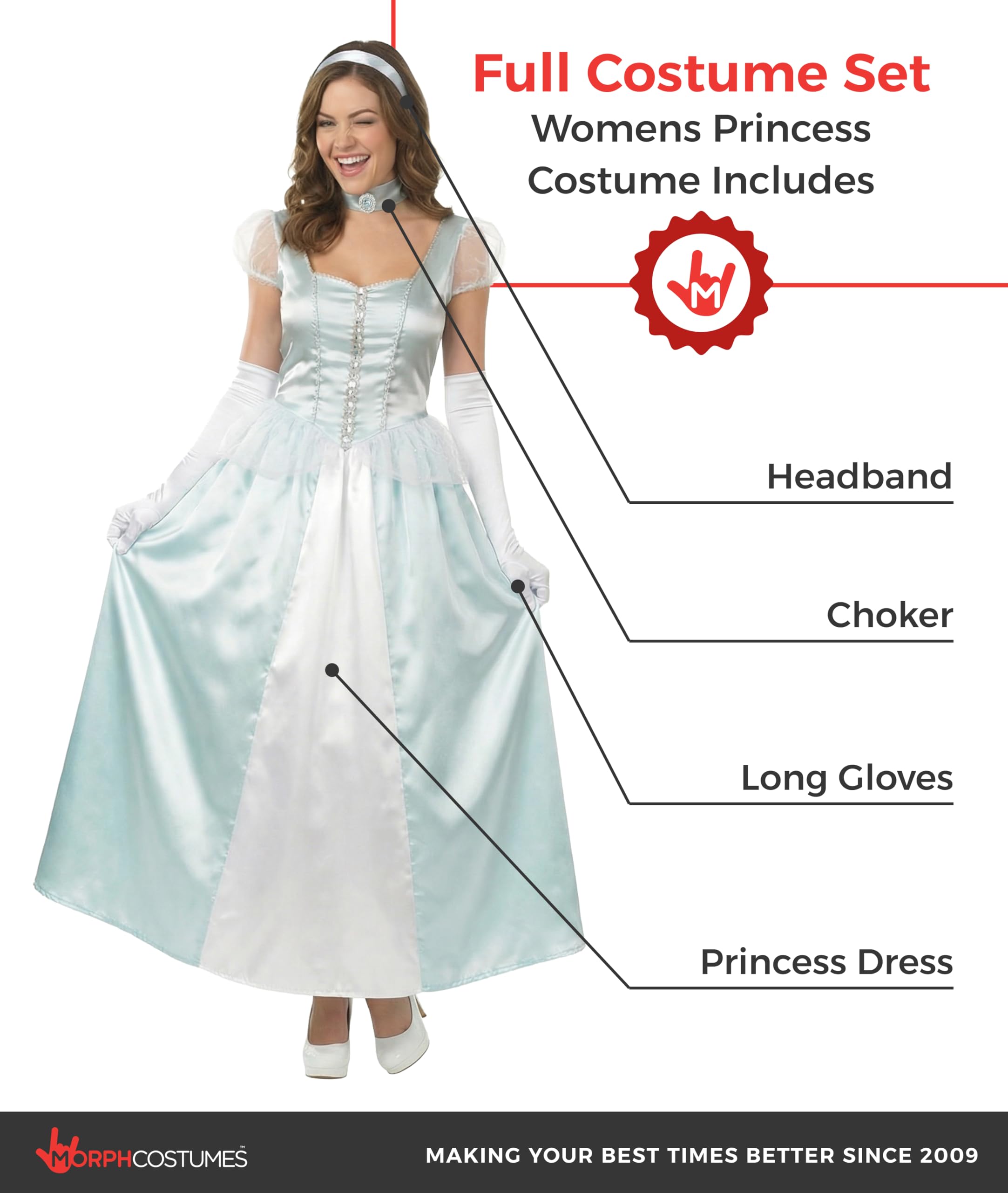 Fun Shack Costume Cenerentola Donna, Vestito Carnevale Cenerentola Donna, Abito Cenerentola Donna, Vestito Cenerentola Donna, Vestito Carnevale Donna Principessa