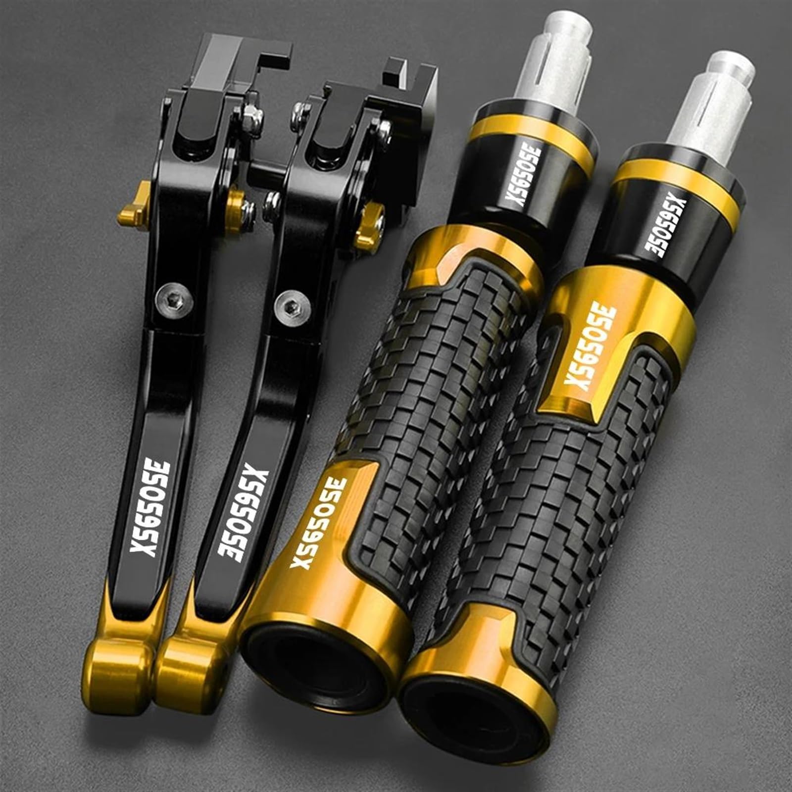 VTAIEX Motorbike Accessories for Y-AMAHA XS650SE Xs650se XS 650 SE 1977 1978 1979 1980 1981 1982 1983 Hand Grips Handlebar Ends Motorcycle Brake Clutch Levers(Yellow)