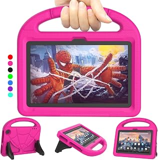 New Fire 7 Tablet Case for Kids 2022 Release(12th Generation) Lainergie Fire Tablet 7 Case with Handle Stand Lightweight Durable Shockproof Kid-Proof Cover for Fire 7 Tablet/Kids Tablet 2022 - Pink