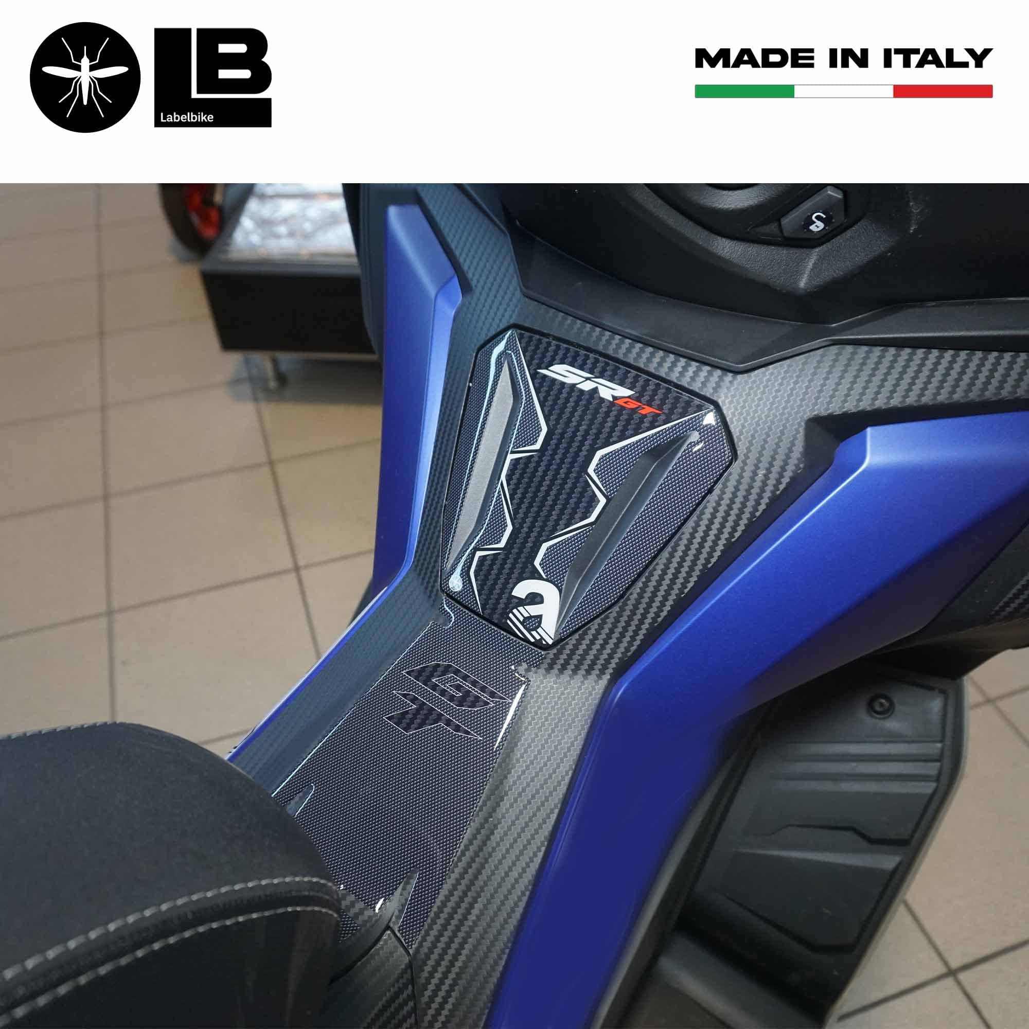 labelbike - Adesivi 3D Moto Scooter Sportello Serbatoio e Pedana Protezione e Decorazione in Resina compatibile con Aprilia SR GT 125 e 200