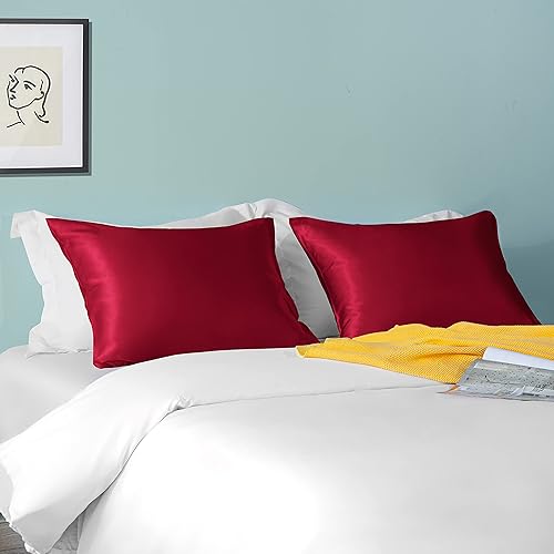 Miniatura 2 de FLXXIE Paquete de 2 fundas de almohada de satén para cabello y piel, fundas de almohada suaves de lujo tamaño King (20 x 36 pulgadas), fundas de