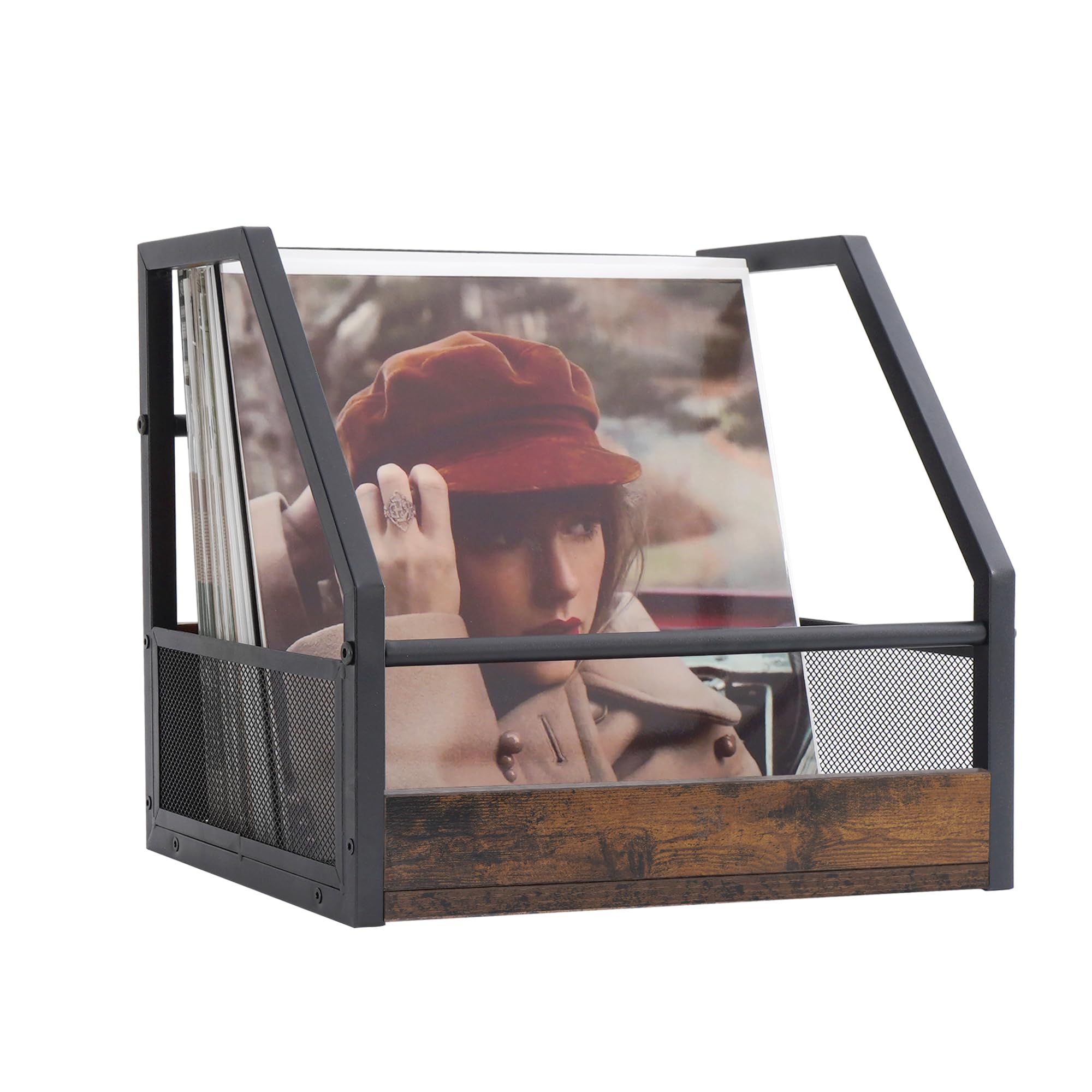 OEERDER Vinyl Record Storage, Record Holder Wall Mount, Stackable Vinyl Holder for Display, Record Crate, Storage Organizer, Album Storage for LP Crates, Books, Files, Ornaments