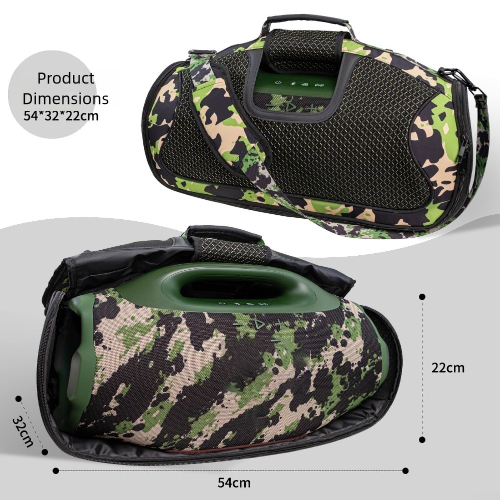 Étui de protection pour JBL pour Boombox 4 en EVA avec design spacieux et compartiment pour accessoires, résistant aux chocs et à l'eau, pour l'extérieur et les voyages, noir