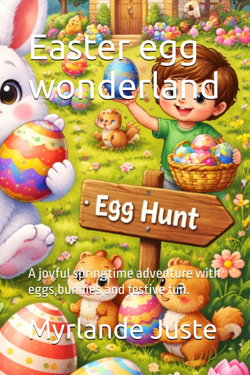 Easter egg wonderland: A joyful springtime adventure with eggs,bunnies,and festive fun.