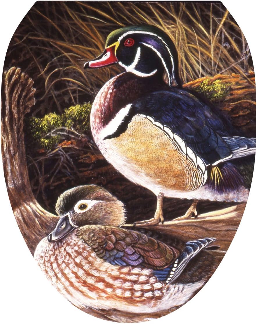 Toilet Tattoos, Toilet Seat Cover Decal, Wood Ducks, Size Elongated