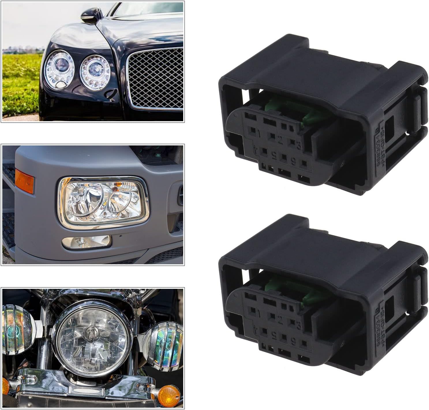 SING F LTD 2 Set 6 Pin Automotive Headlight Level Sensor Connector 7M0973119 A2105403681 1-967678-1 Compatible with VW Compatible with BMW Compatible with Benz