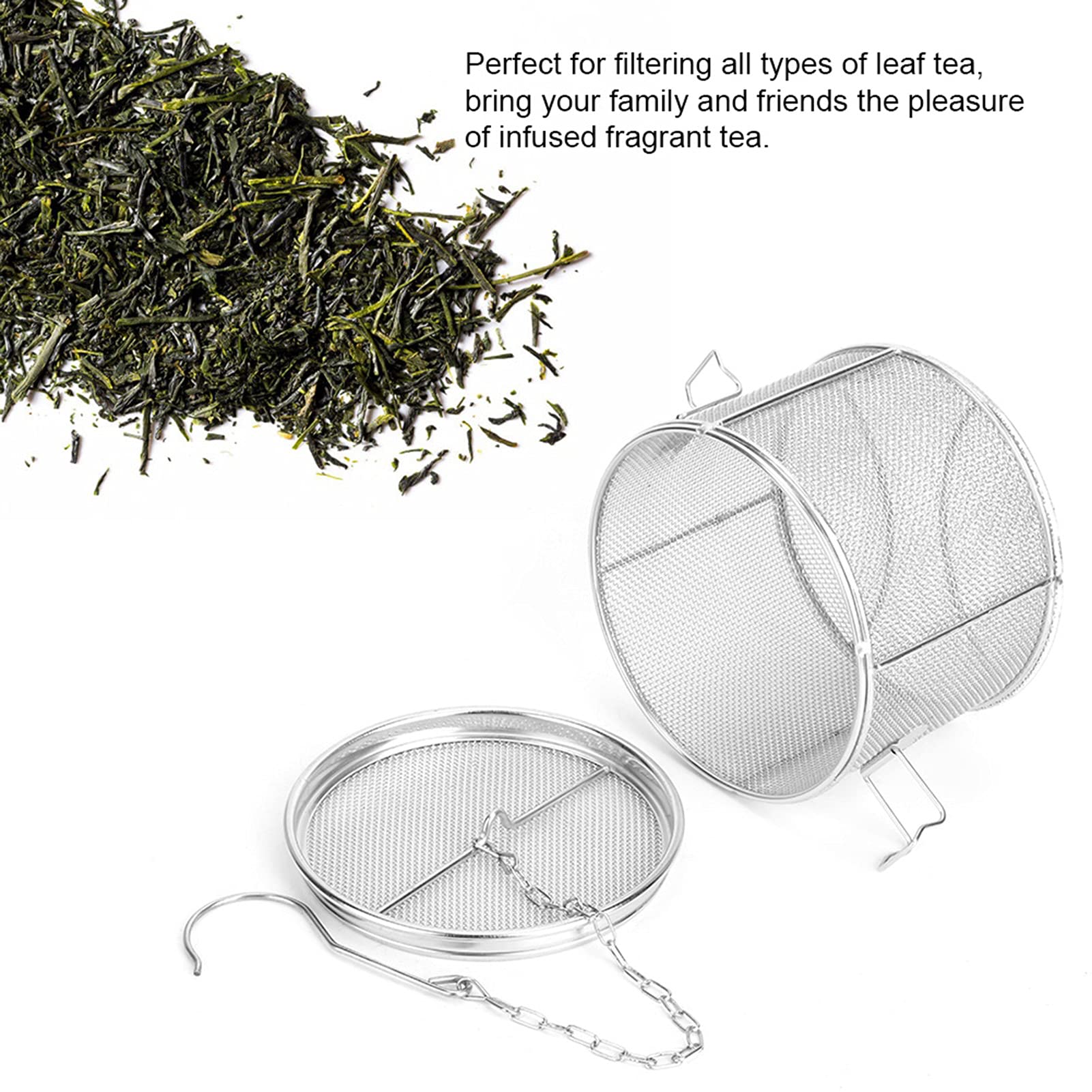 Sfera Per Spezie in Acciaio Inossidabile Infusore da Cucina per Tè, Cestello di separazione per spezie e condimenti Condimenti e Spezie – Colino con Gancio, Filtro per Cottura e Separazione Alimenti