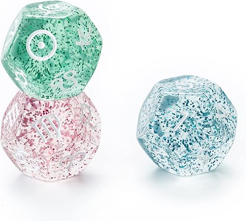 Miniatura 5 de SmartDealsPro 3 piezas de Astrología Astrología Astrología Adivinación Zodiaco D12 de 12 lados D12 para cartas de tarot de constelación (color 2)