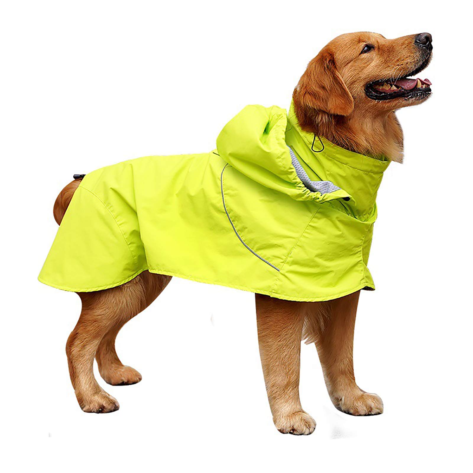 Imperméable pour Chien Manteaux de Pluie imperméables pour Animaux de Compagnie Imperméable pour Chien avec Cordon de Serrage réglable extérieur léger pour Chiot avec Capuche léger,S