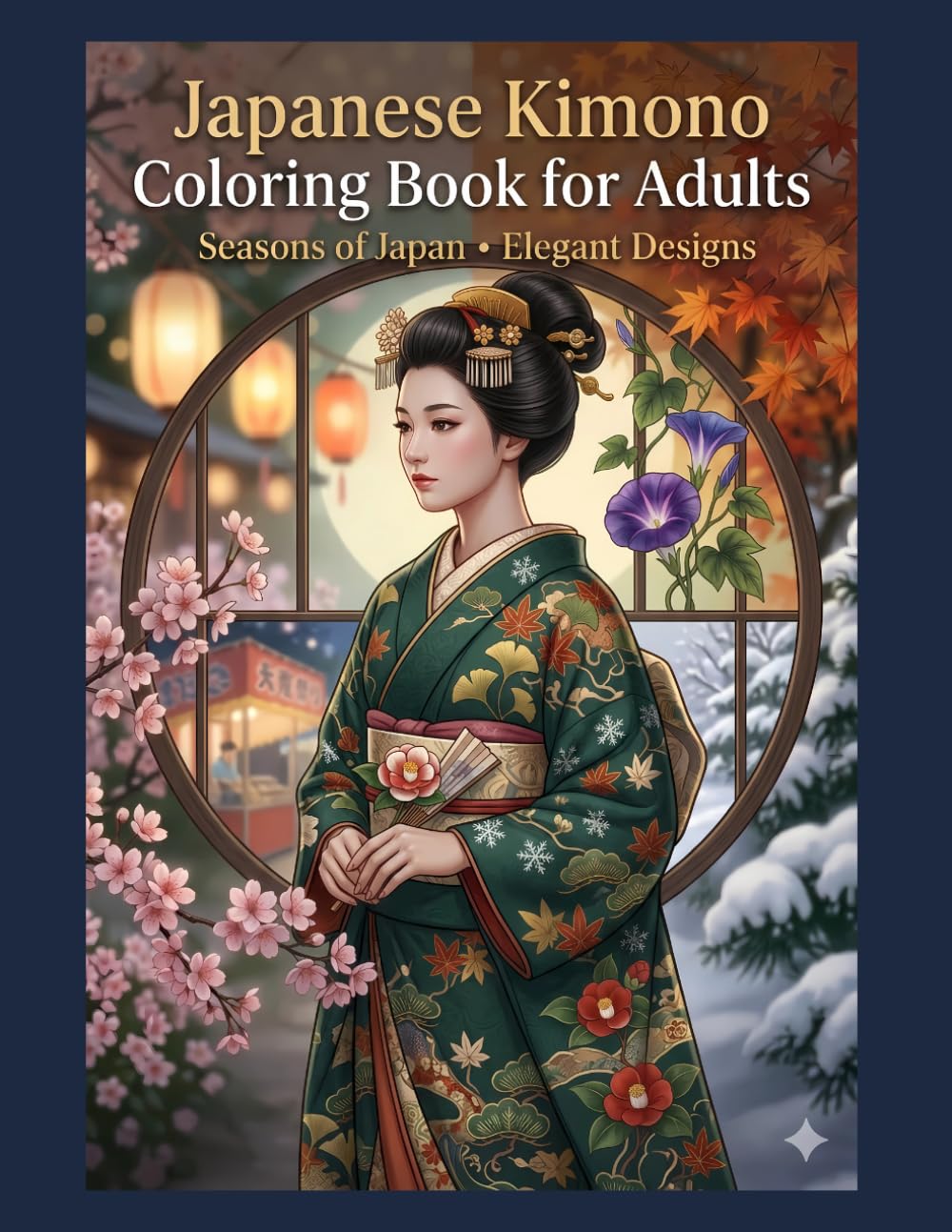 Japanese Kimono Coloring Book for Adults: Traditional Patterns, Seasonal Designs, and Relaxing Art Therapy: Elegant Designs Inspired by the Four Seasons of Japan