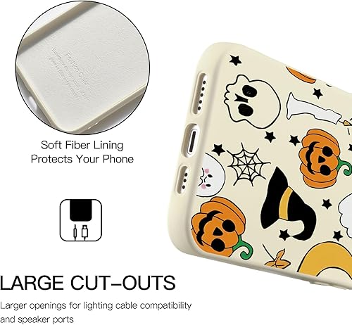 Miniatura 10 de Idocolors Bonita funda flotante de fantasma negro compatible con iPhone 11, funda de silicona líquida para ojos grandes y boca, goma de gel suave,