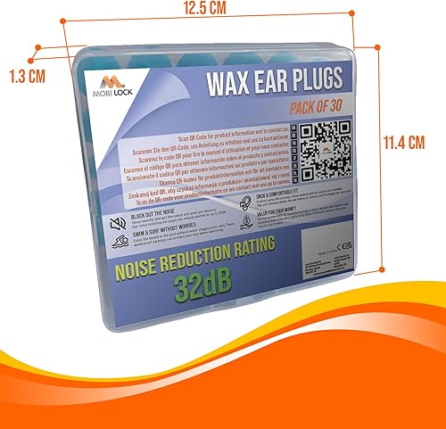 Miniatura 2 de Tapones para los oídos Tapones reutilizables de cera de silicona Paquete de 30 32 db Auriculares con cancelación de ruido para dormir Protección